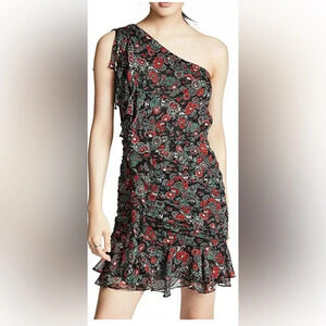 Veronica beard Ballard Dress Sz 6 - one  shoulder floral